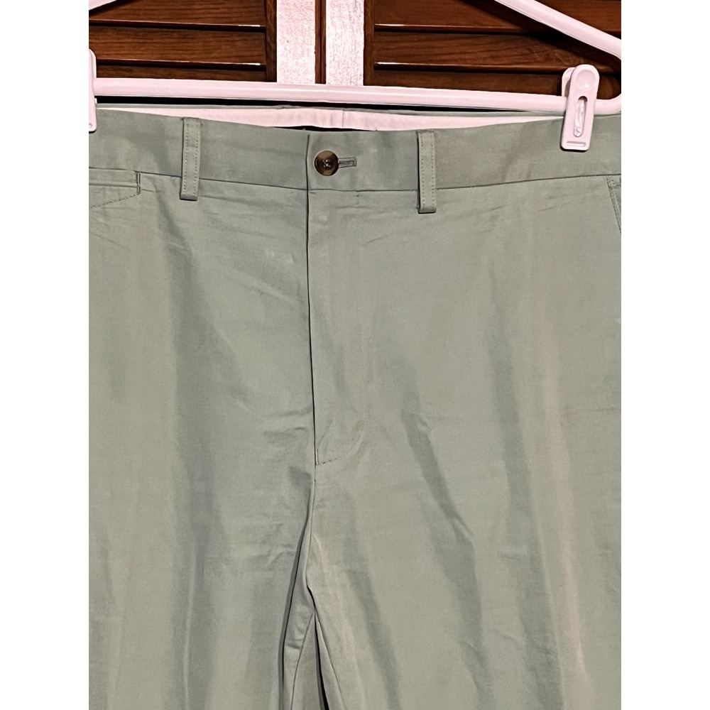 TAILORBYRD COLLECTION Mens 38x33 Green Flat Front Chino Pants Casual Golf - Picture 6 of 7